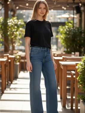 sofia by sofia vergara Blue High-Rise Wide-Leg Jeans